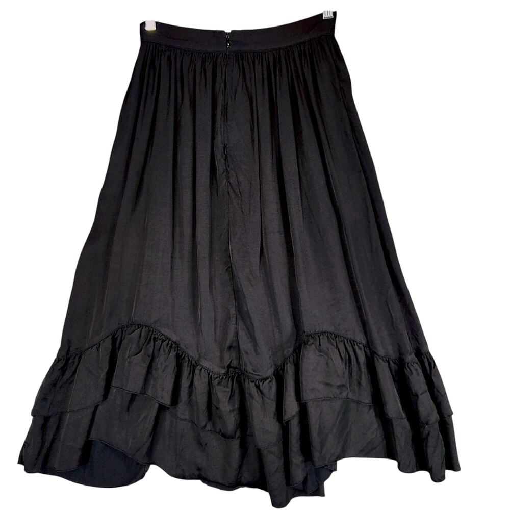 Chic Black Ruffle Midi Skirt - Picture 4 of 13